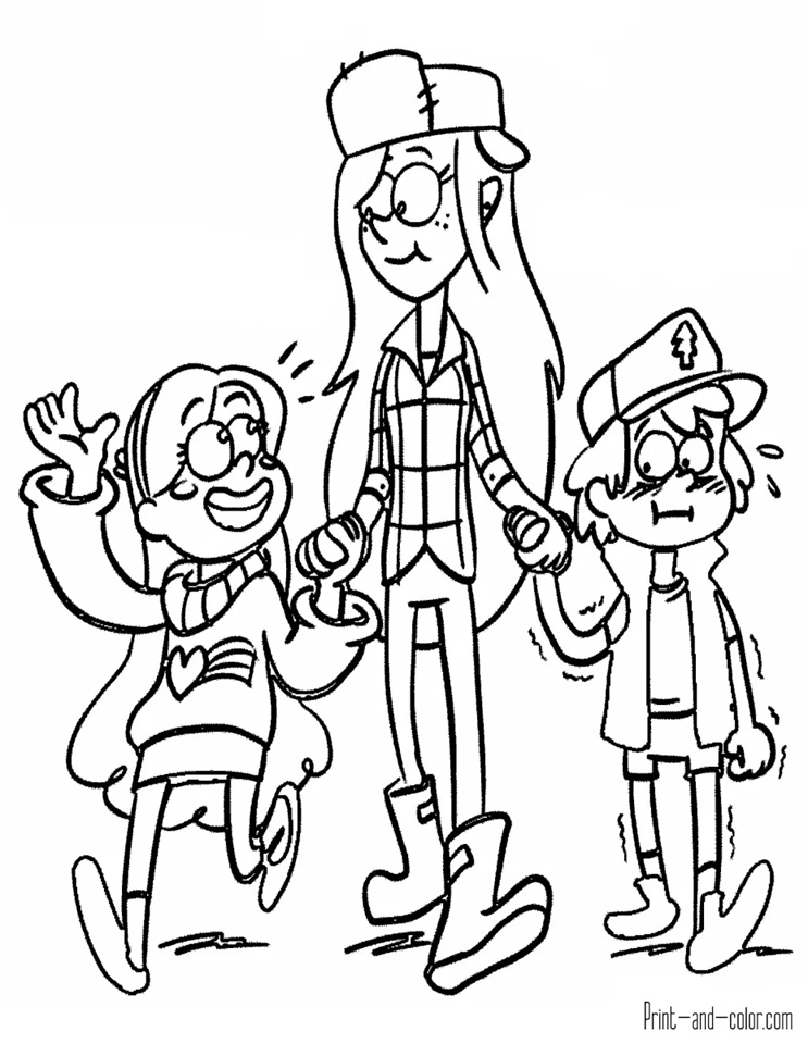 Çocuklar İçin Gravity Falls Boyama Sayfaları 