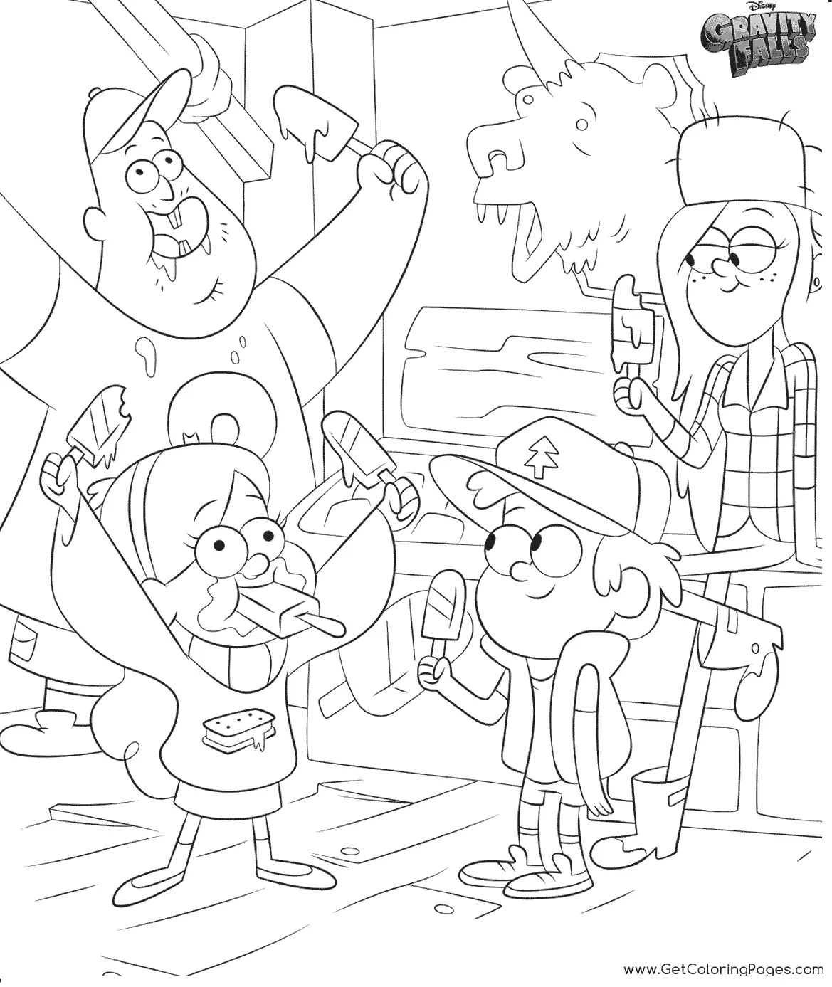 Çocuklar İçin Gravity Falls Boyama Sayfaları 