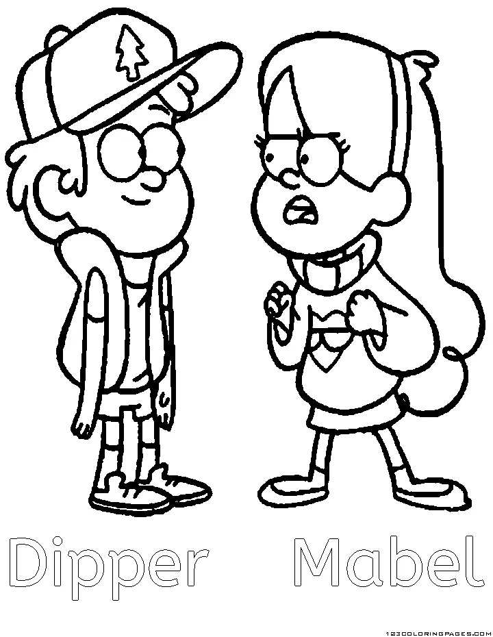 Çocuklar İçin Gravity Falls Boyama Sayfaları 