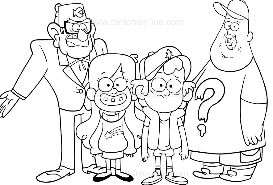 Çocuklar İçin Gravity Falls Boyama Sayfaları 