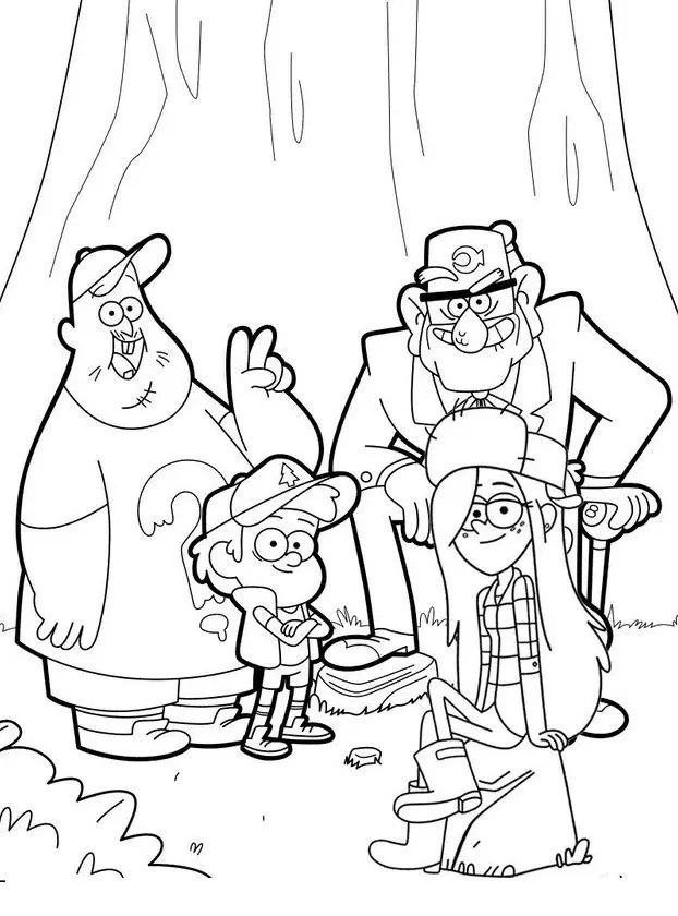 Çocuklar İçin Gravity Falls Boyama Sayfaları 