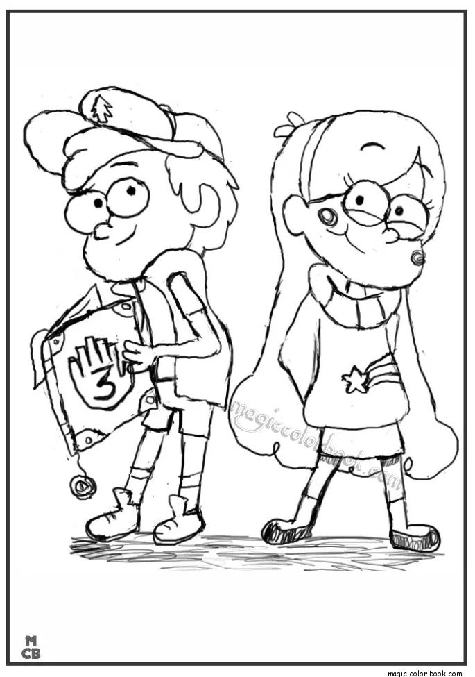 Çocuklar İçin Gravity Falls Boyama Sayfaları 