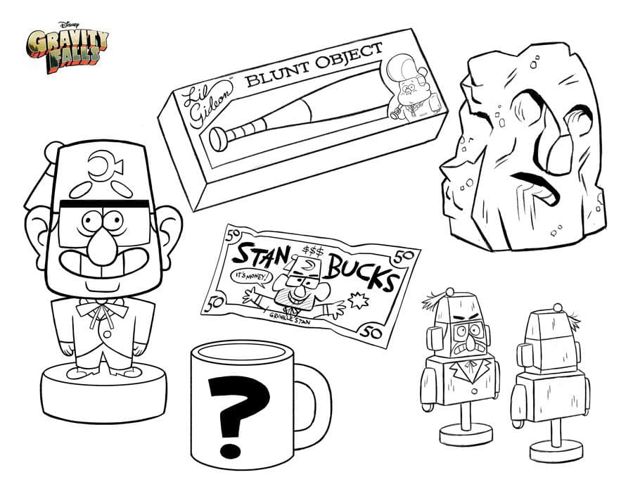 Çocuklar İçin Gravity Falls Boyama Sayfaları 