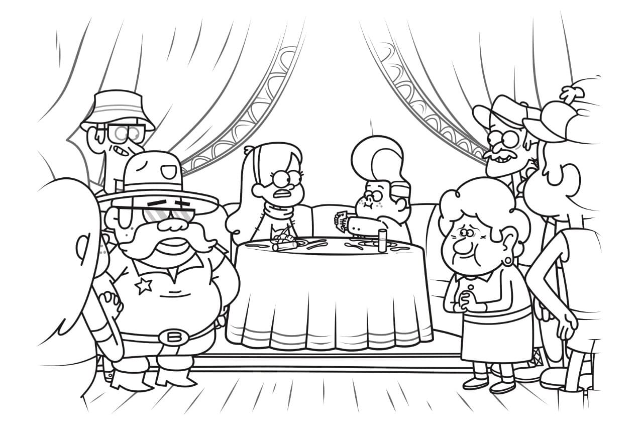 Çocuklar İçin Gravity Falls Boyama Sayfaları 