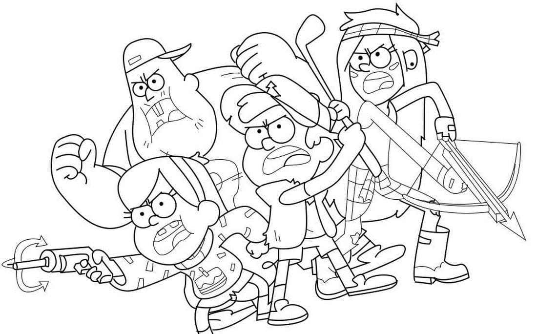 Çocuklar İçin Gravity Falls Boyama Sayfaları 