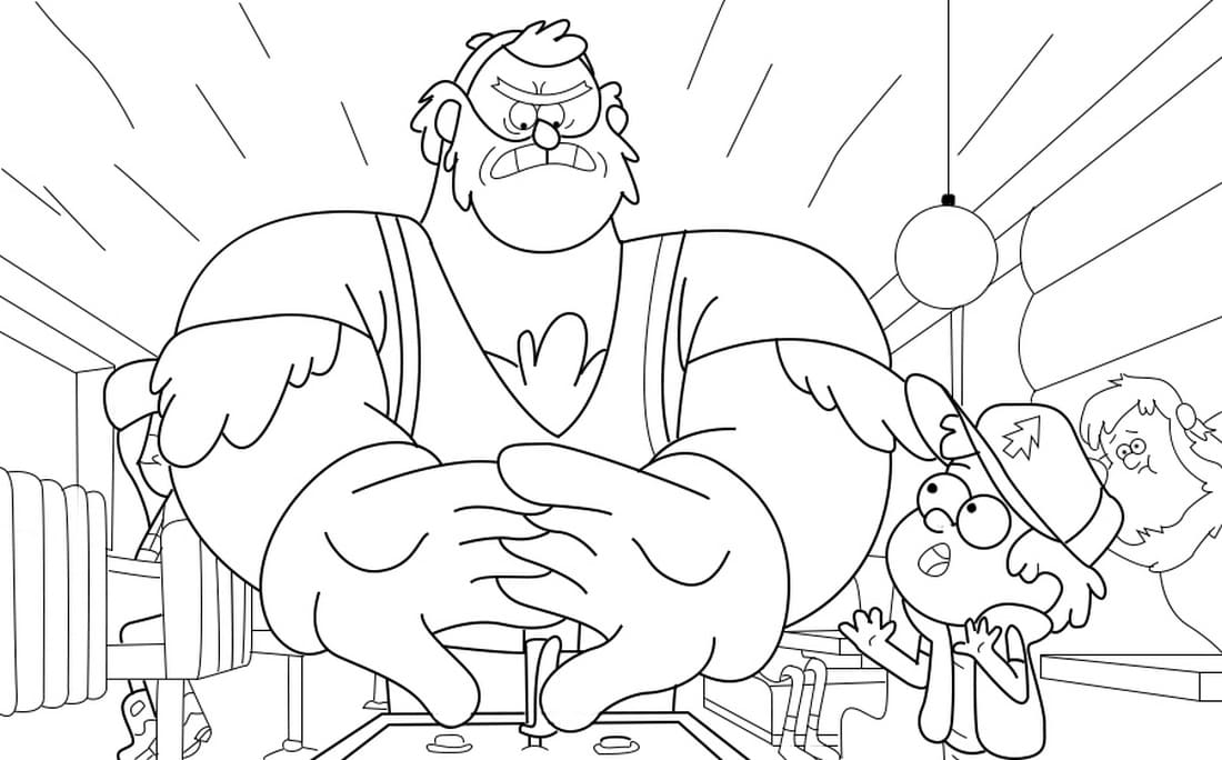 Çocuklar İçin Gravity Falls Boyama Sayfaları 