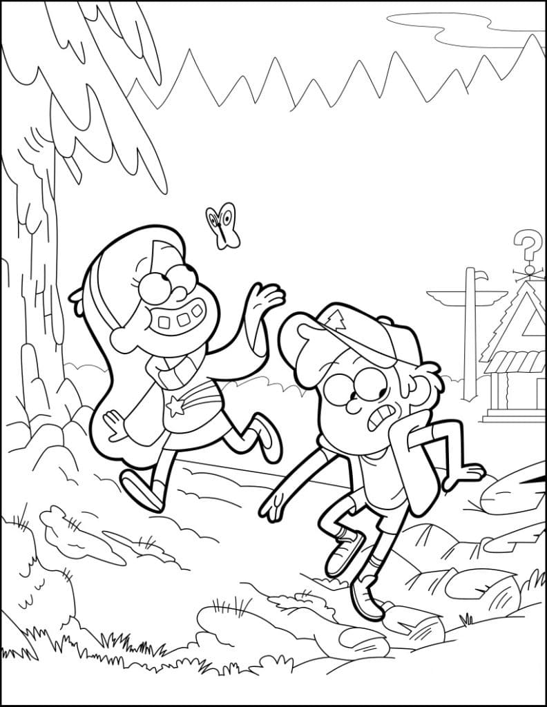 Çocuklar İçin Gravity Falls Boyama Sayfaları 