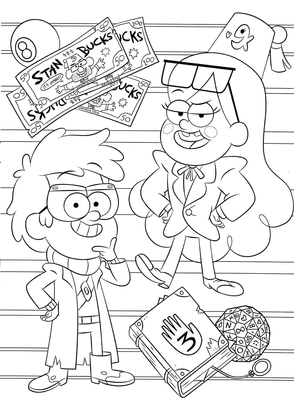 Çocuklar İçin Gravity Falls Boyama Sayfaları 