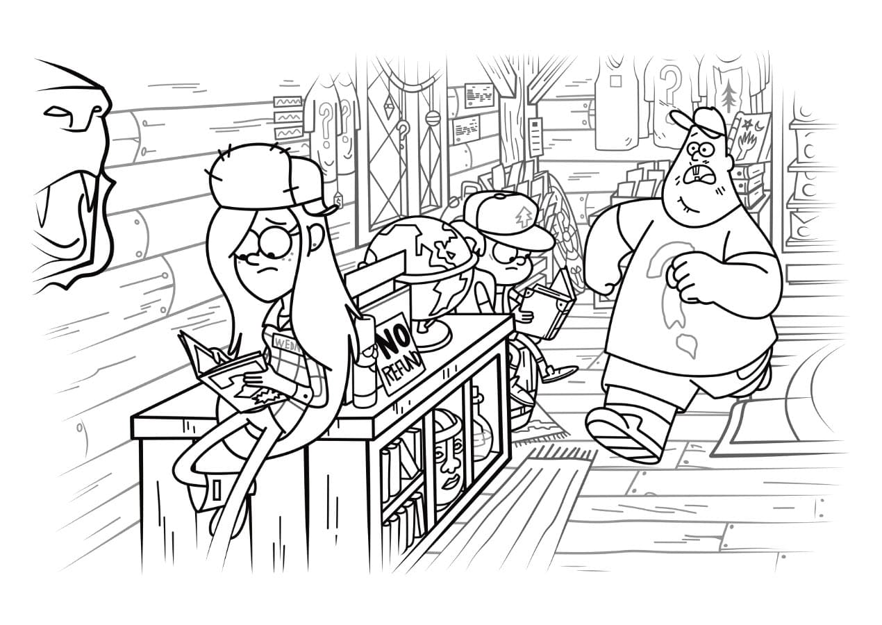 Çocuklar İçin Gravity Falls Boyama Sayfaları 