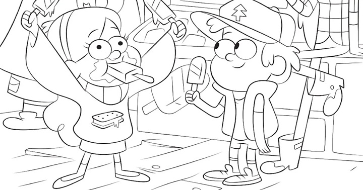 Çocuklar İçin Gravity Falls Boyama Sayfaları 