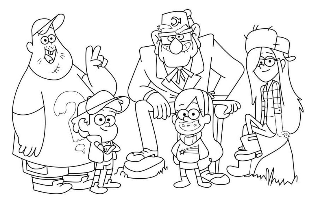 Çocuklar İçin Gravity Falls Boyama Sayfaları 