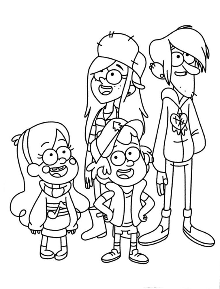 Çocuklar İçin Gravity Falls Boyama Sayfaları 