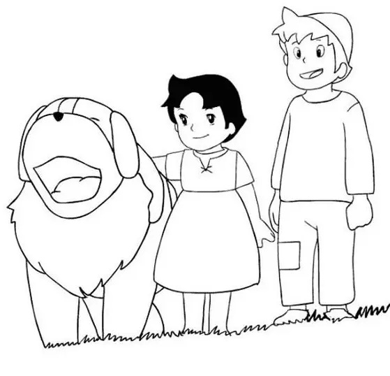 Çocuklar İçin Heidi Boyama Sayfaları 