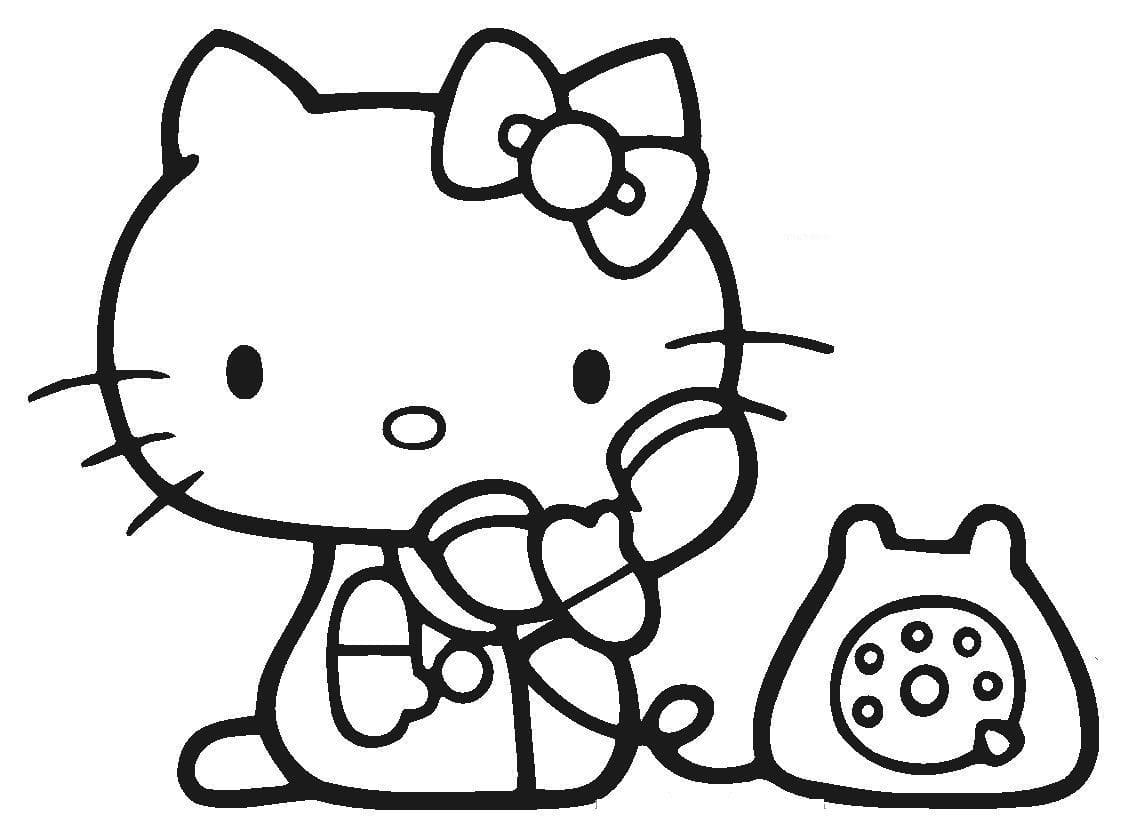 Çocuklar İçin Hello Kitty Boyama Sayfaları 