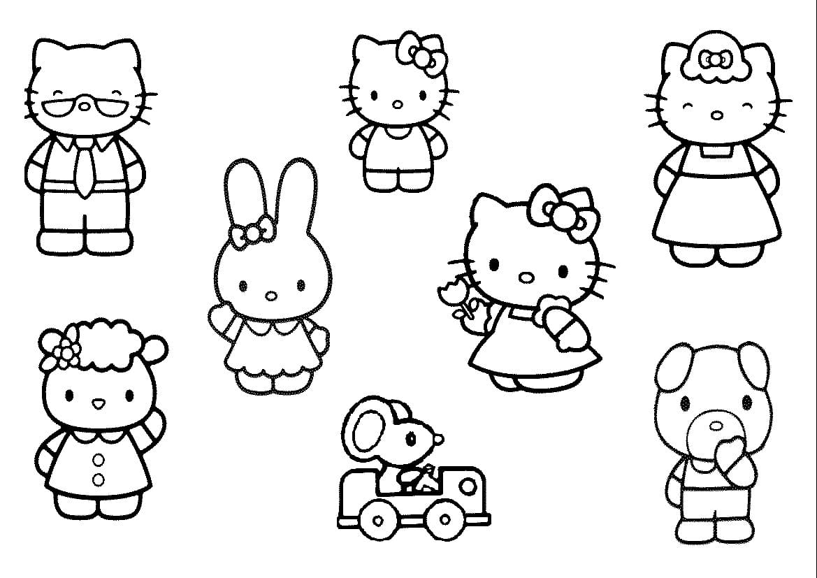 Çocuklar İçin Hello Kitty Boyama Sayfaları 