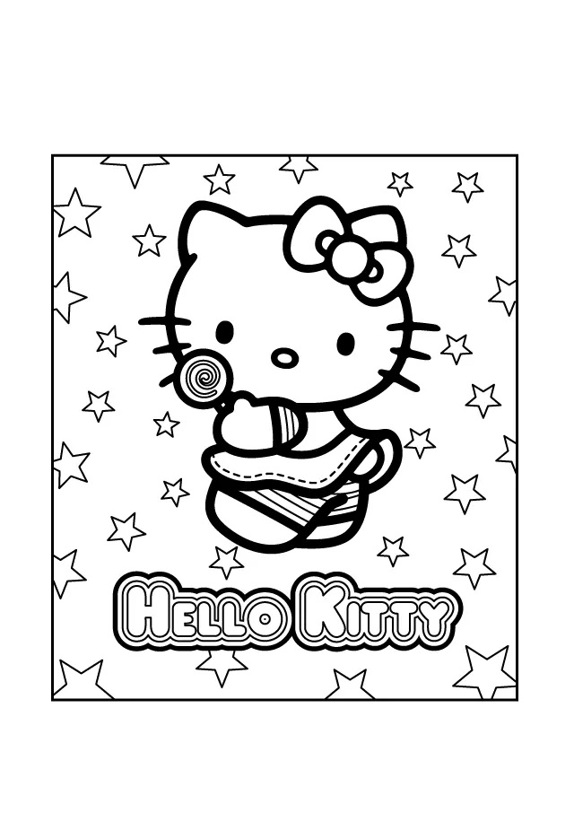 Çocuklar İçin Hello Kitty Boyama Sayfaları 
