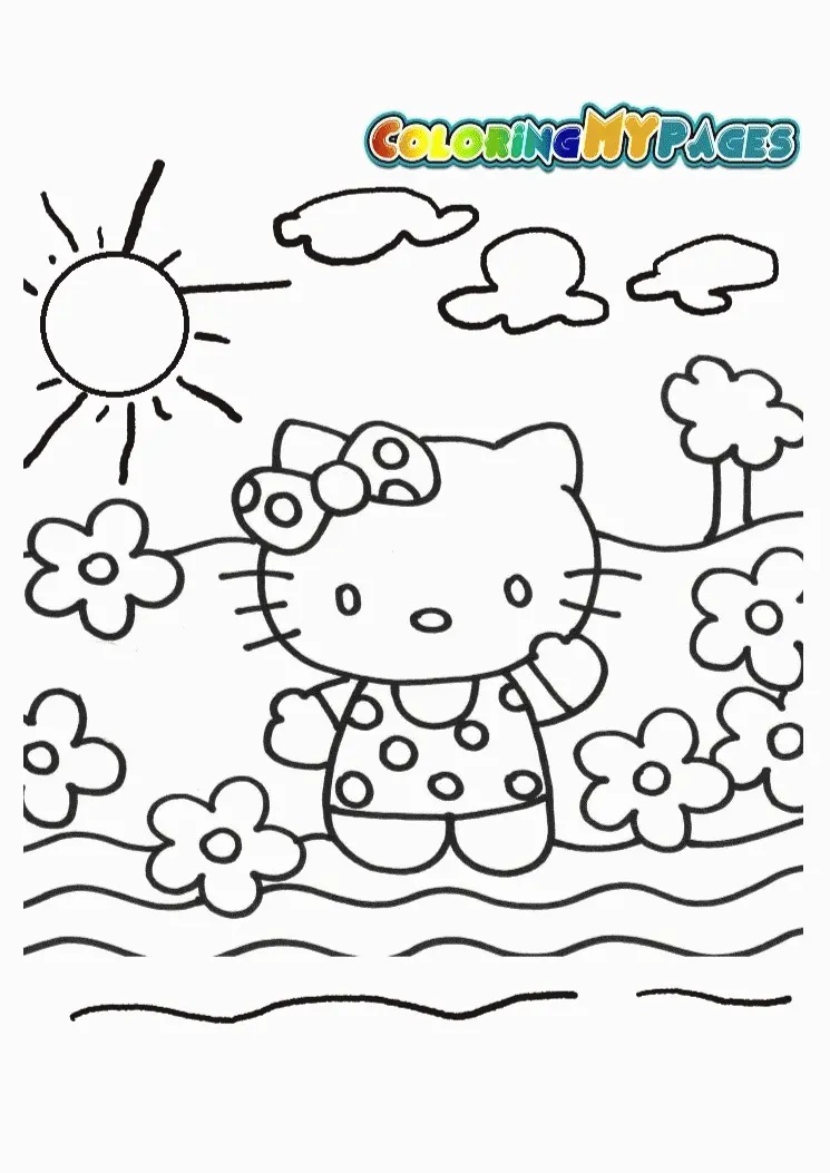 Çocuklar İçin Hello Kitty Boyama Sayfaları 