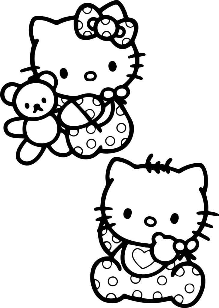 Çocuklar İçin Hello Kitty Boyama Sayfaları 