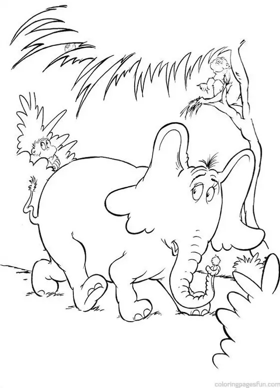 Çocuklar İçin Horton Hears Boyama Sayfaları 
