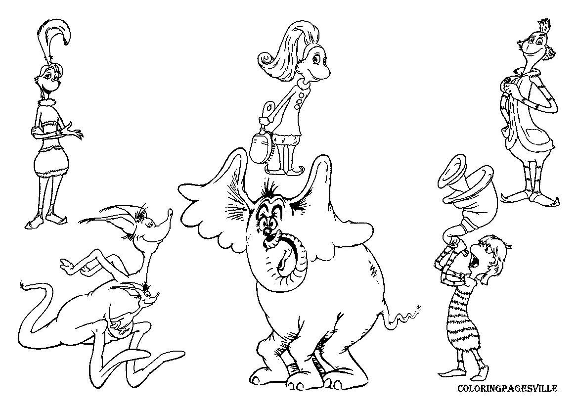 Çocuklar İçin Horton Hears Boyama Sayfaları 