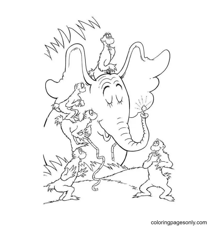 Çocuklar İçin Horton Hears Boyama Sayfaları 