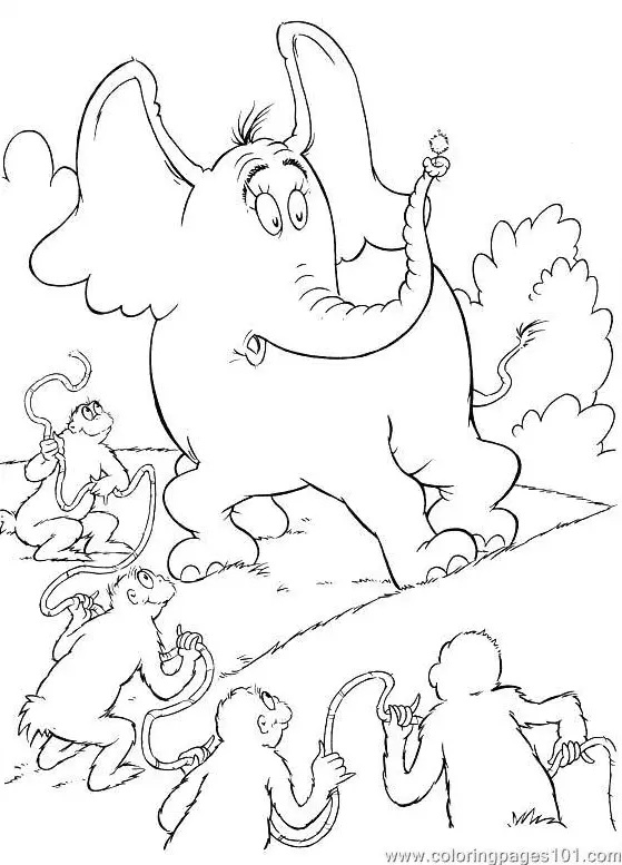 Çocuklar İçin Horton Hears Boyama Sayfaları 
