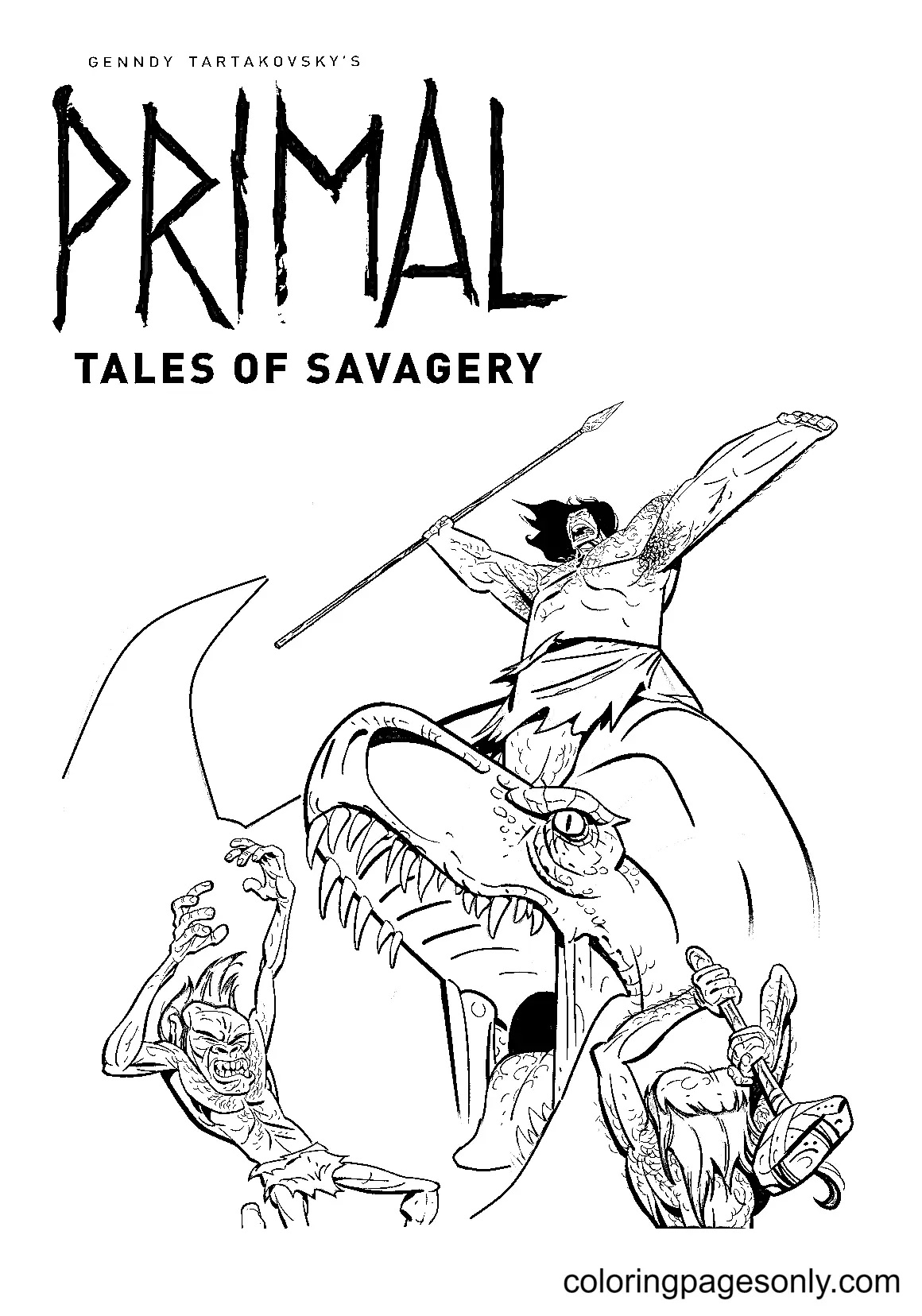 Çocuklar İçin İlkel Primal Boyama Sayfaları 