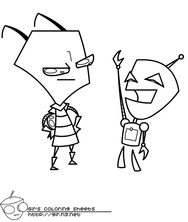Çocuklar İçin invader Zim Boyama Sayfaları 