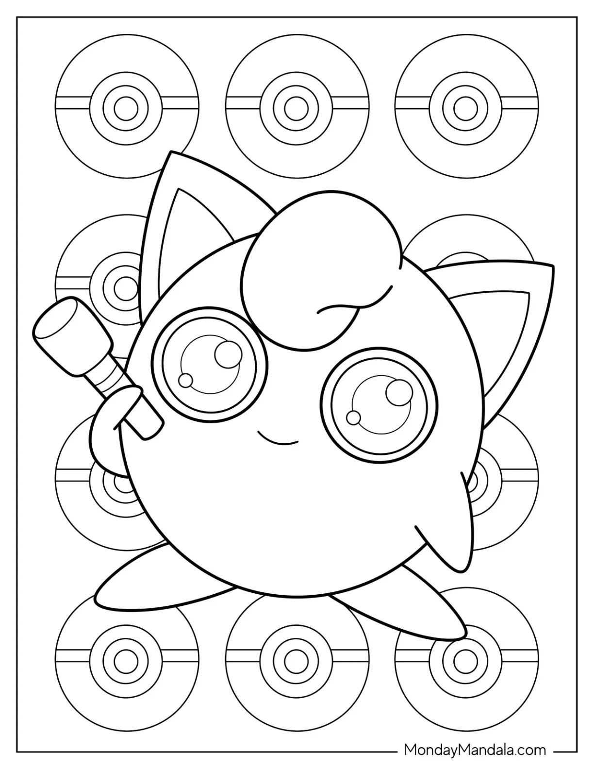 Çocuklar İçin Jigglypuff Boyama Sayfaları 