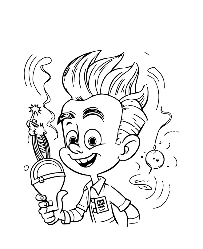 Çocuklar İçin jimmy Neutron Boyama Sayfaları 
