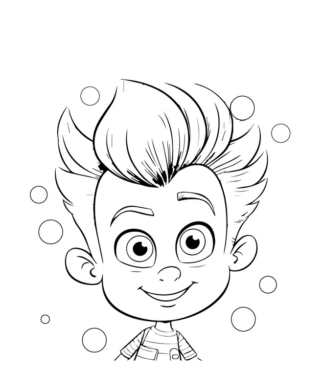 Çocuklar İçin jimmy Neutron Boyama Sayfaları 