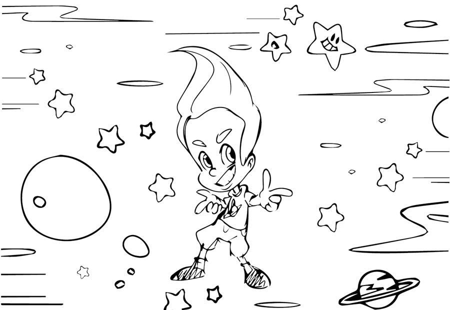 Çocuklar İçin jimmy Neutron Boyama Sayfaları 