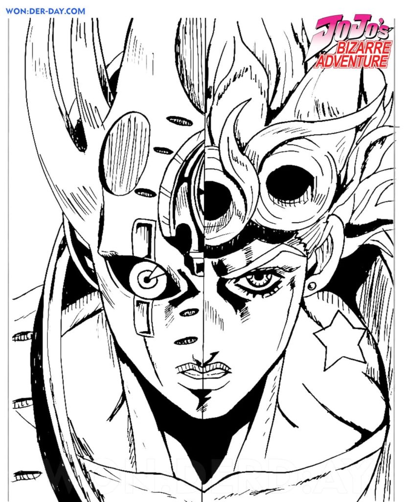 Çocuklar İçin jojos Bizarre Adventure Boyama Sayfaları 