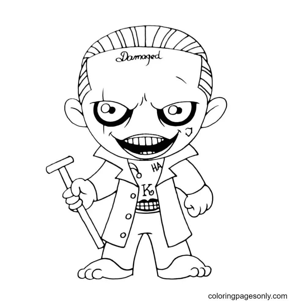 Çocuklar İçin Joker Boyama Sayfaları 