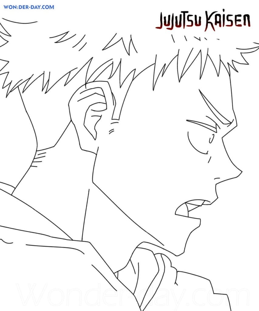 Çocuklar İçin Jujutsu Kaisen Boyama Sayfaları 