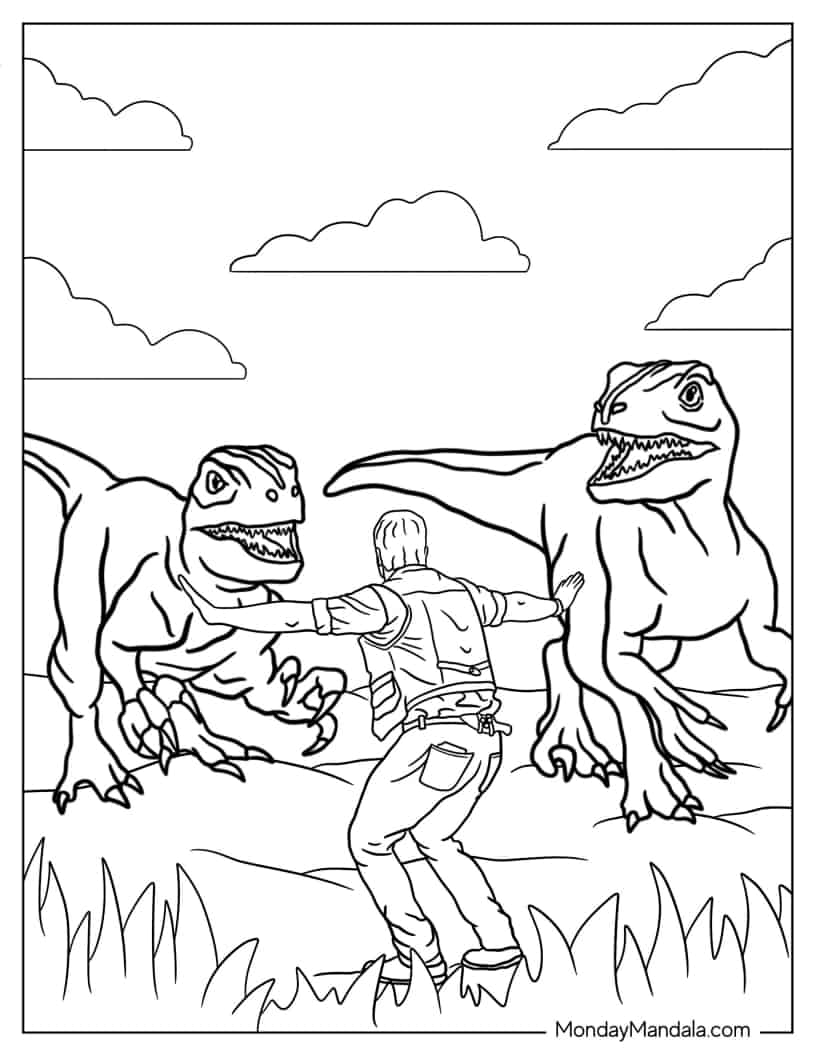 Çocuklar İçin Jurassic Park Boyama Sayfaları 