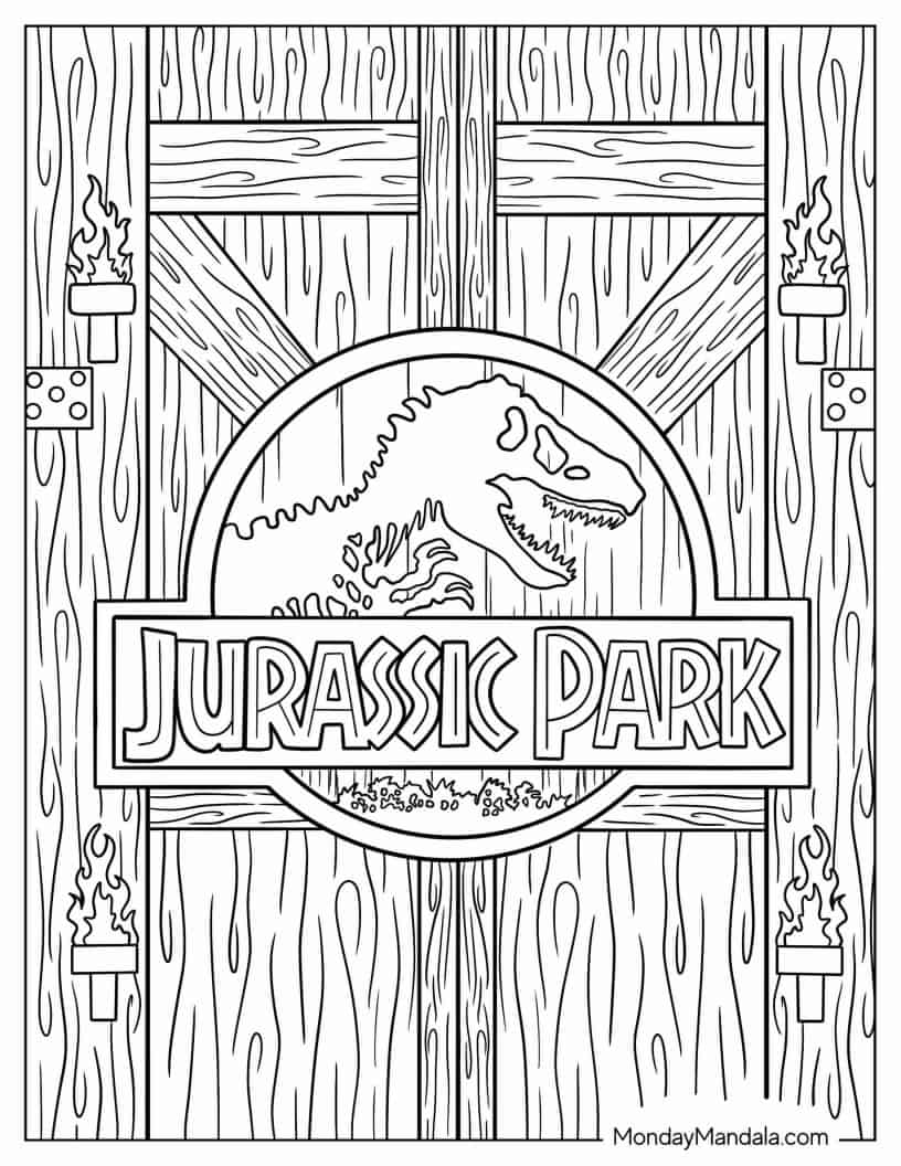 Çocuklar İçin Jurassic Park Boyama Sayfaları 