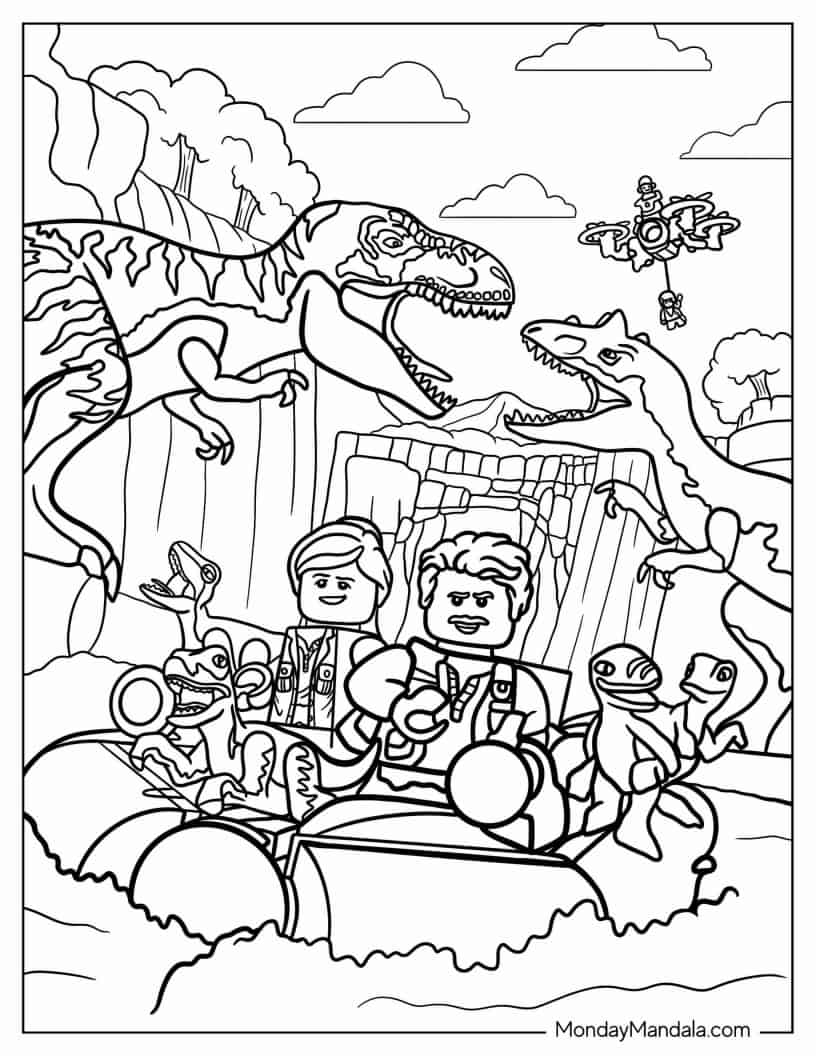 Çocuklar İçin Jurassic Park Boyama Sayfaları 