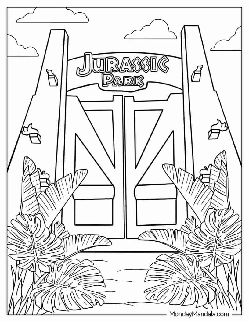 Çocuklar İçin Jurassic Park Boyama Sayfaları 