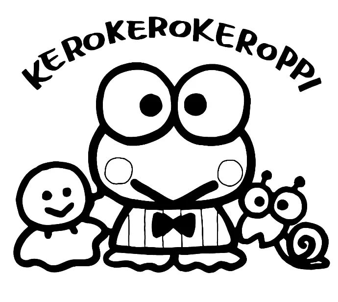 Çocuklar İçin Keroppi Boyama Sayfaları 