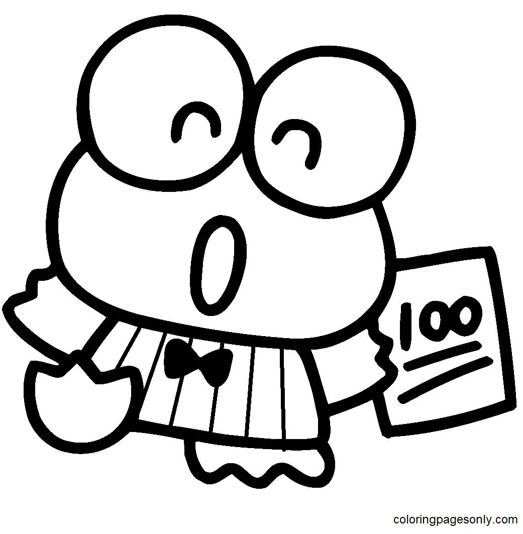 Çocuklar İçin Keroppi Boyama Sayfaları 