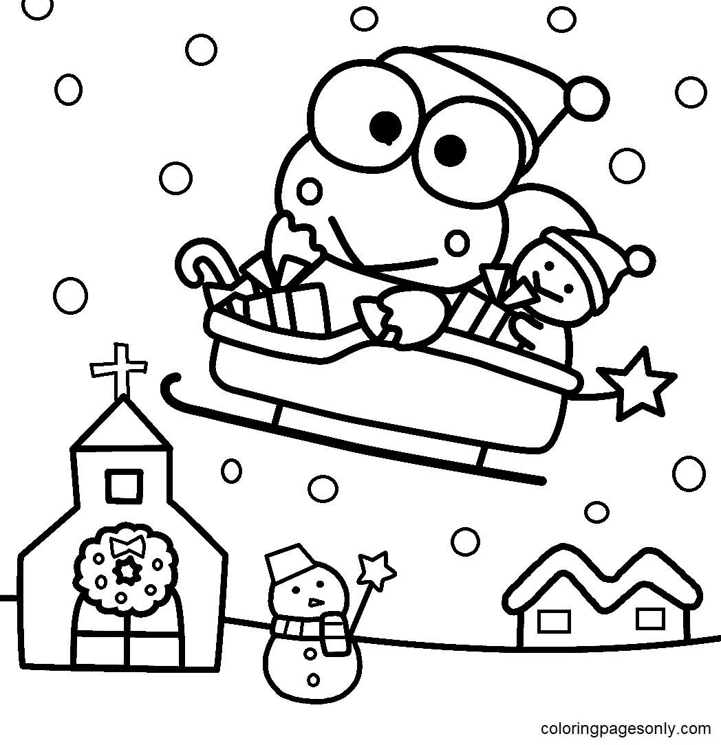 Çocuklar İçin Keroppi Boyama Sayfaları 