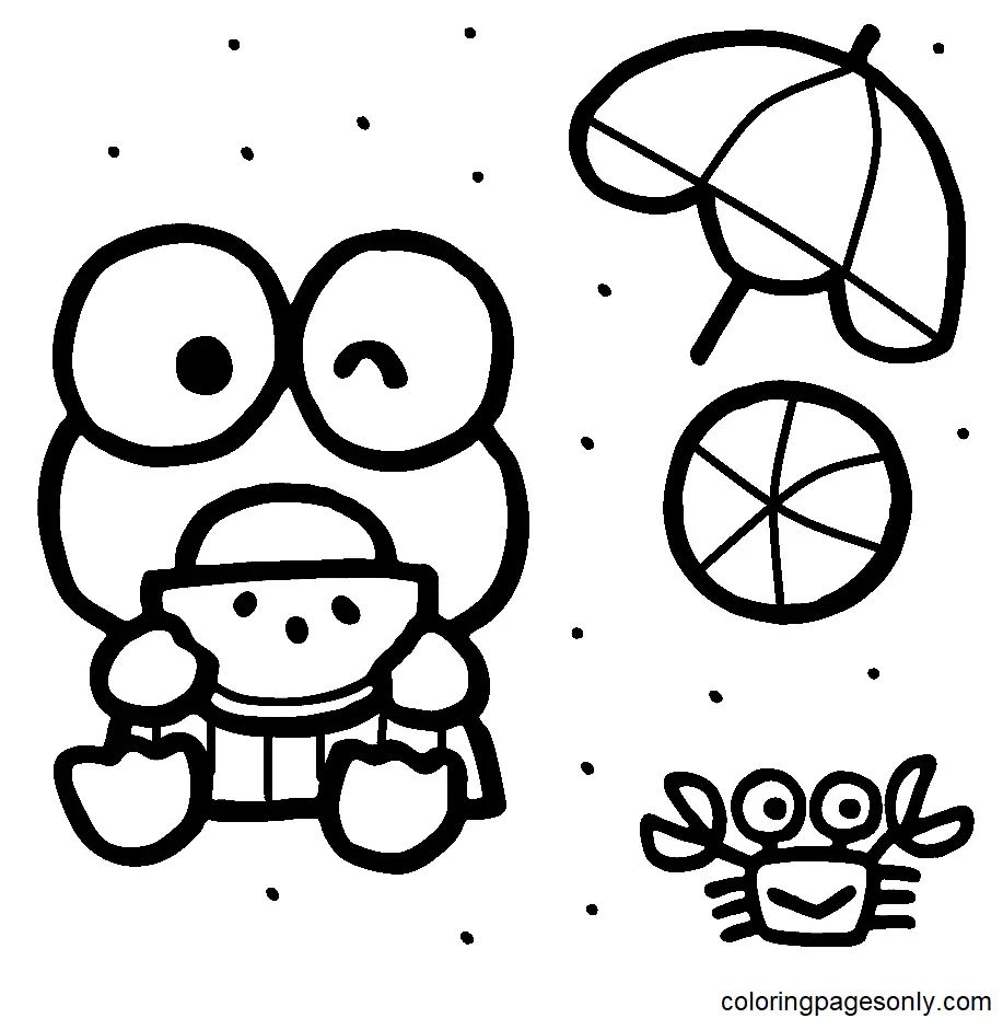 Çocuklar İçin Keroppi Boyama Sayfaları 