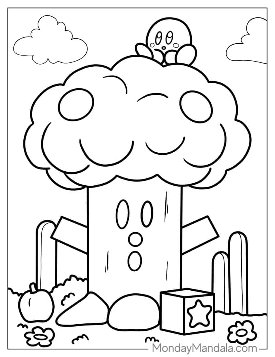 Çocuklar İçin Kirby Boyama Sayfaları 