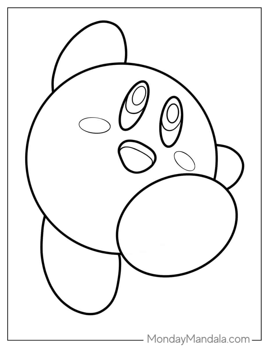 Çocuklar İçin Kirby Boyama Sayfaları 