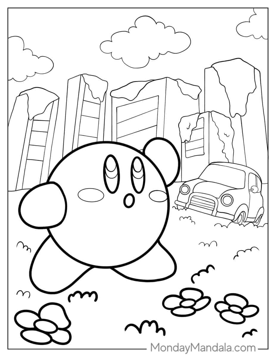 Çocuklar İçin Kirby Boyama Sayfaları 