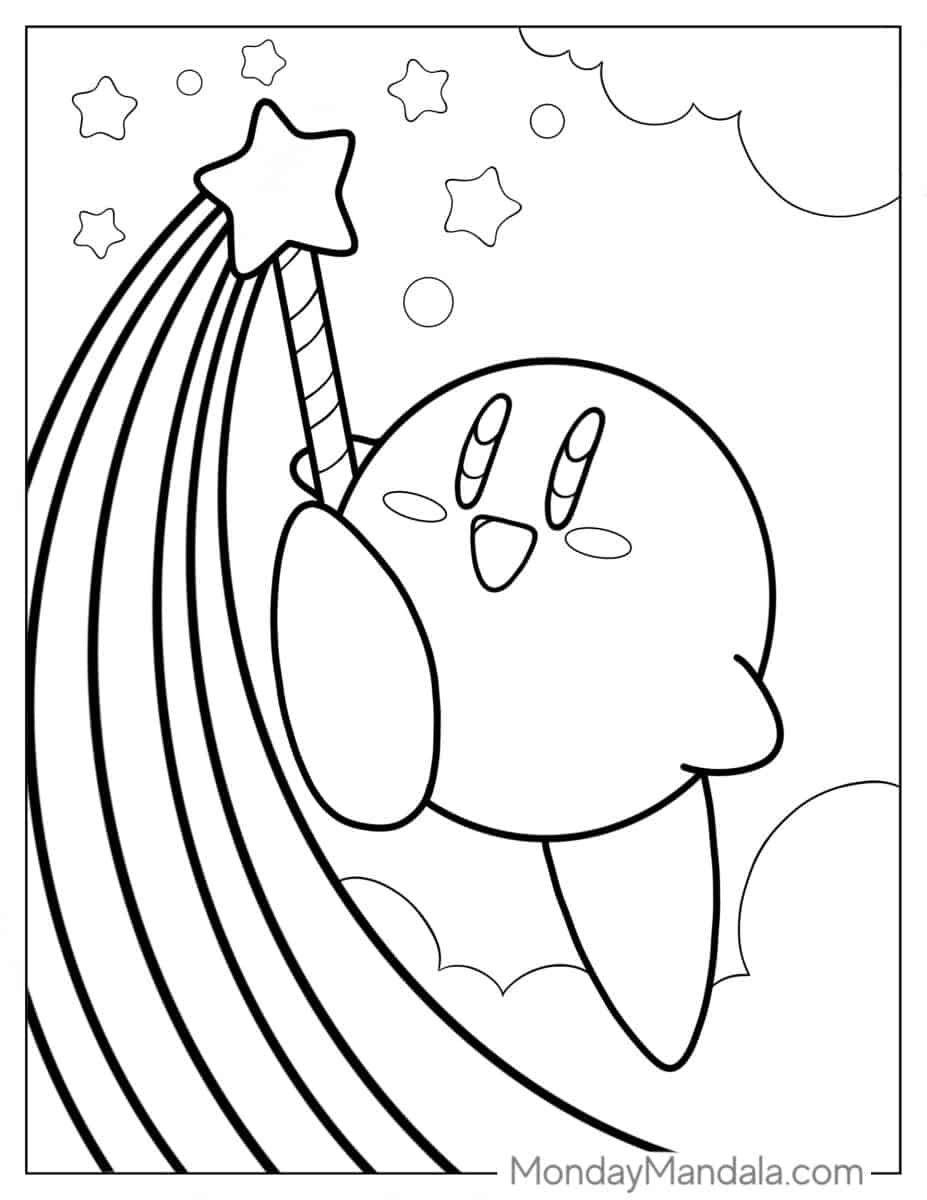 Çocuklar İçin Kirby Boyama Sayfaları 