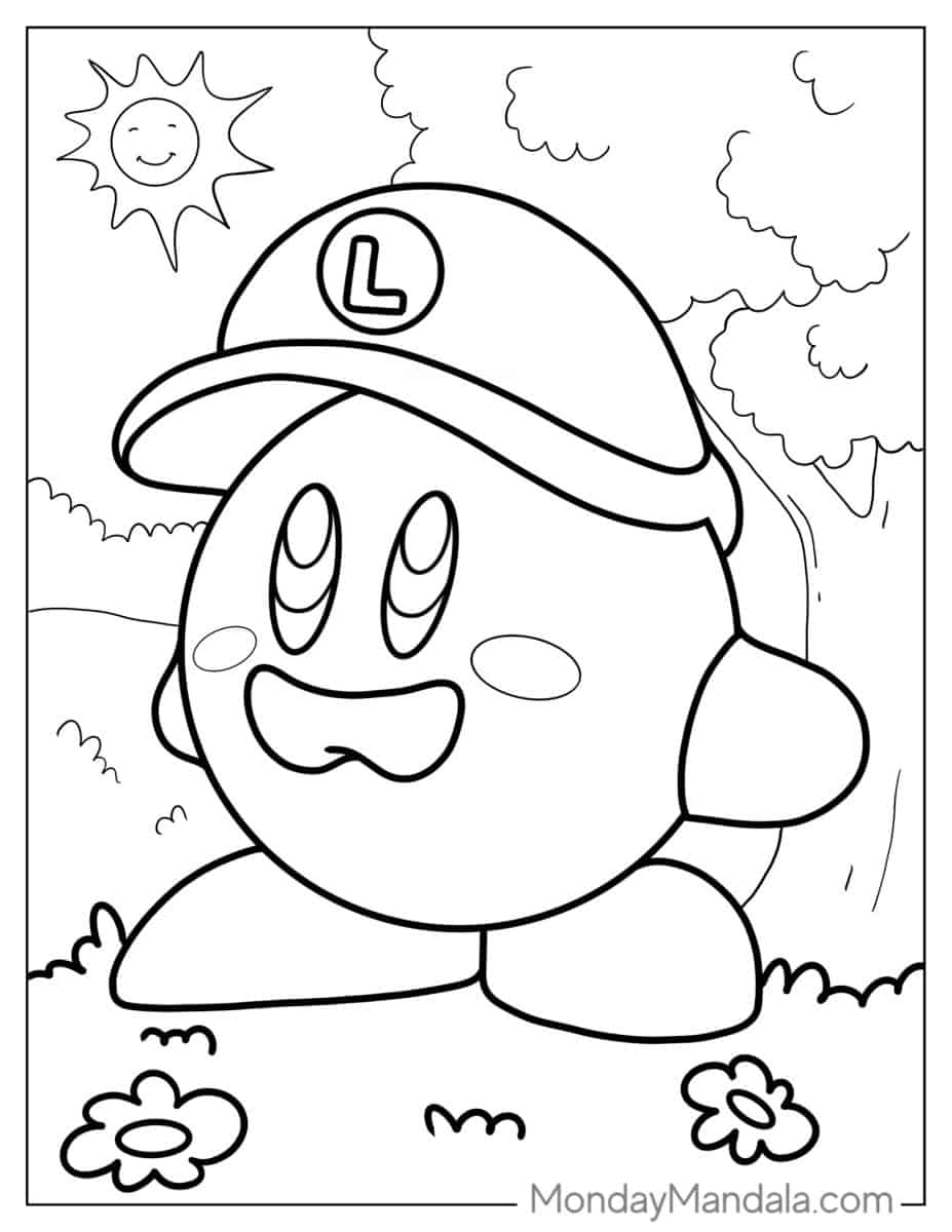 Çocuklar İçin Kirby Boyama Sayfaları 