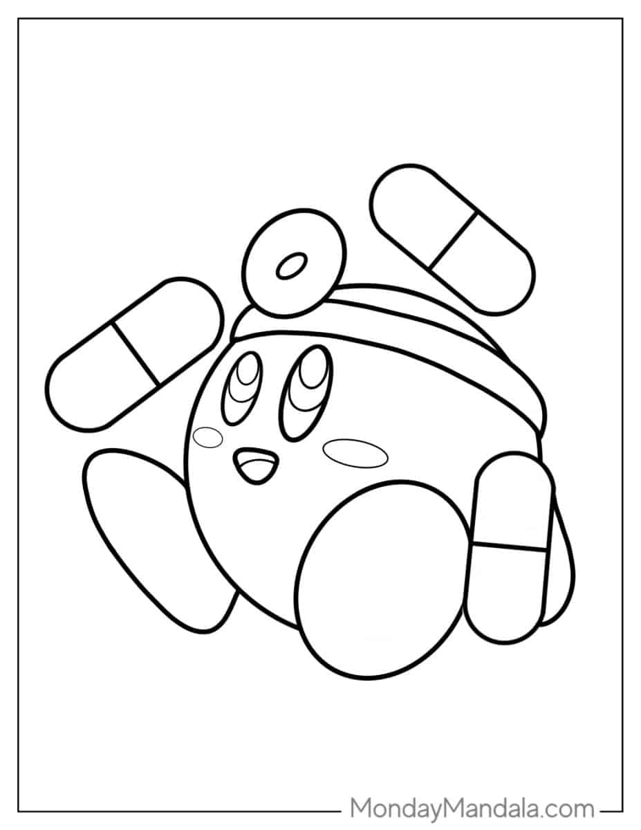 Çocuklar İçin Kirby Boyama Sayfaları 