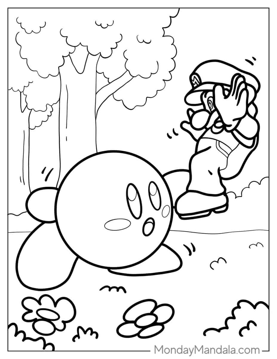 Çocuklar İçin Kirby Boyama Sayfaları 